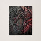 Puzzle d'art argenté gothique - Noir et rouge comp (Vertical)