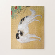Puzzle d'art borzoï asiatique vintage