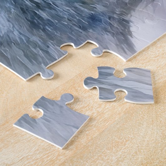 Puzzle d'art chat chaton assez gris (Côté)