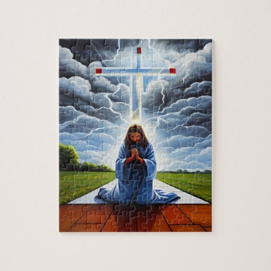 Puzzle d'art chrétien jamais seul (Vertical)