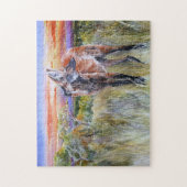 Puzzle d'art d'aquarelle de loup Maned (Vertical)