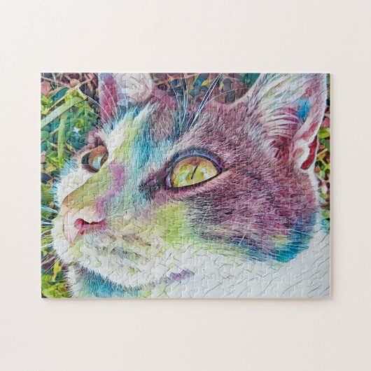 Puzzle d'art de chats douces et colorées (Horizontal)