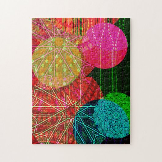 Puzzle d'art de déconstruction circulaire colorée (Vertical)