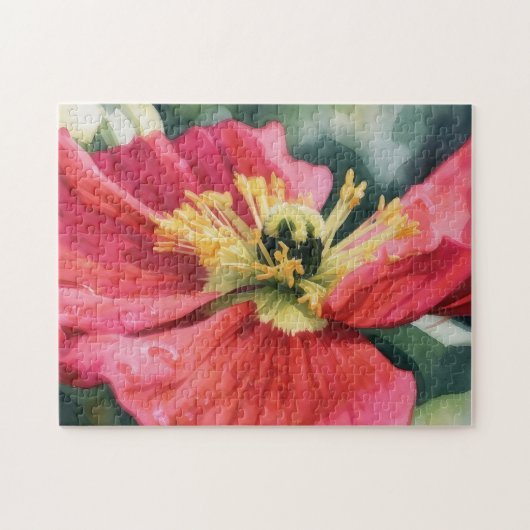 Puzzle d'art de fleur de pavot rouge (Horizontal)