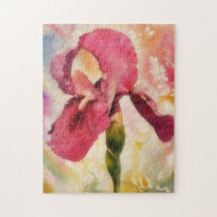 Puzzle d'art de Jardin Fleur Iris Rouge