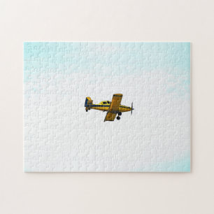 Puzzle d'art de l'avion à hélice jaune