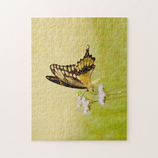 Puzzle d'art Fleur sauvage de papillon jaune (Vertical)