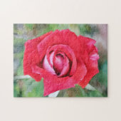 Puzzle d'art floral rouge et rose (Horizontal)