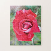 Puzzle d'art floral rouge et rose (Vertical)