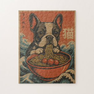 Puzzle d'art japonais vintage Ramen Bouledogue fra