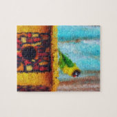 Puzzle d'art numérique - perroquet dans un zoo (Horizontal)