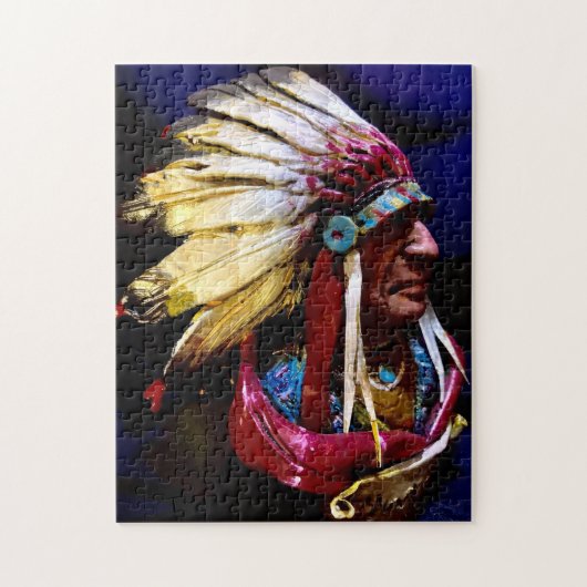 Puzzle d'art original rare de chef Hunkpapa autoch (Vertical)