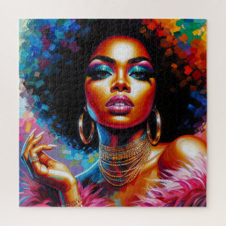 Puzzle d'art pop de Black Woman des années 1970