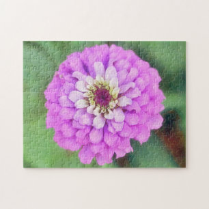 Puzzle d'art rose violet Zinnia