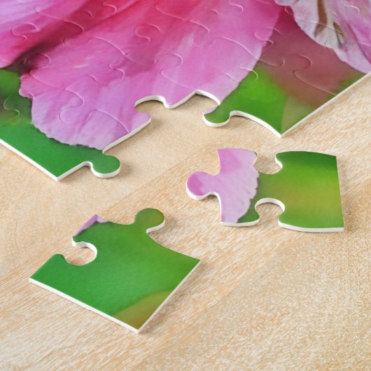 Puzzle d'Art Tropical aux fleurs de Lys rose vif (Côté)