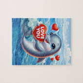 Puzzle Dauphin de plage d'amour mignon (Horizontal)