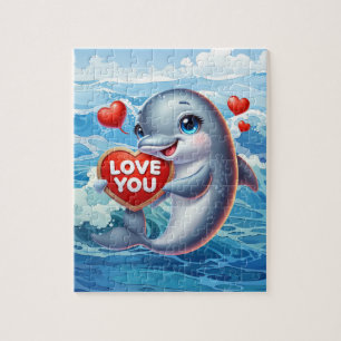 Puzzle Dauphin de plage d'amour mignon
