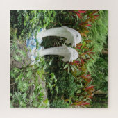 Puzzle Dauphin, statue, parc, plantes, fleurs, nature, (Horizontal)