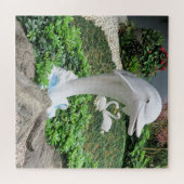 Puzzle Dauphin, statue, parc, plantes, fleurs, nature, (Horizontal)