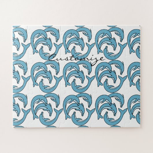 Puzzle Dauphins bleus entourant Thunder_Cove (Horizontal)