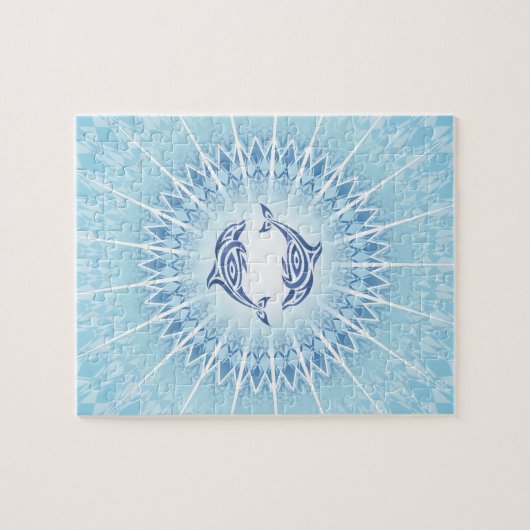 Puzzle Dauphins bleus Mandala (Horizontal)