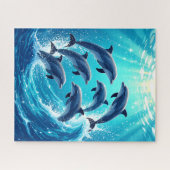 Puzzle Dauphins des vagues océaniques (Horizontal)