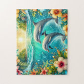Puzzle Dauphins Hibiscus Tropicaux (Vertical)