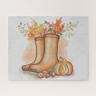 Puzzle D'Automne, Bottes D'Action De Grâce, Diffic