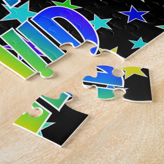 Puzzle "DAVID" Prénom, Amusant "HEUREUX ANNIVERSAIRE" (Côté)