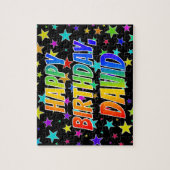 Puzzle "DAVID" Prénom, Amusant "HEUREUX ANNIVERSAIRE" (Vertical)