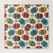 Puzzle Day of Dead, un motif sans soudure. (Horizontal)