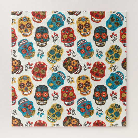 Puzzle Day of Dead, un motif sans soudure. (Vertical)
