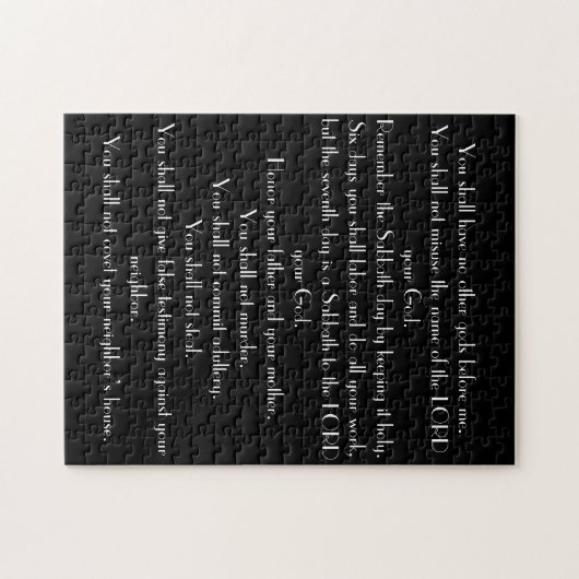 Puzzle de 10 commandements - noir et blanc (Horizontal)