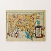 Puzzle de 11x14 carte illustrée du Minnesota (Horizontal)