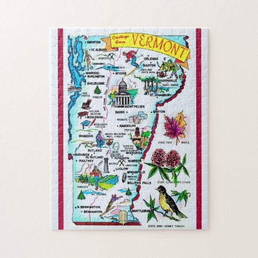 Puzzle de 11x14 du Vermont (Vertical)
