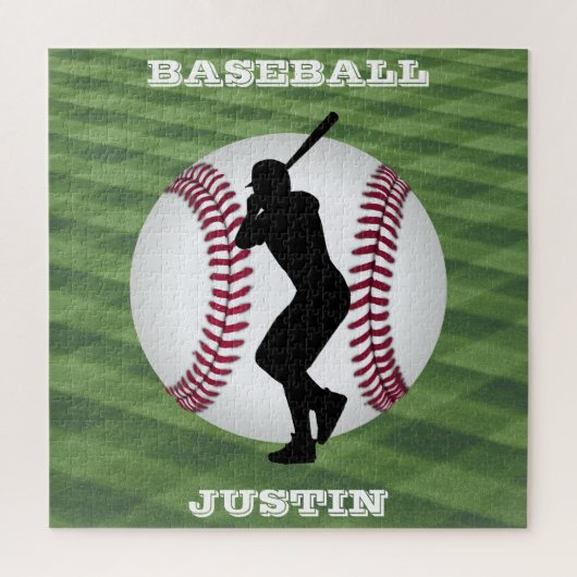 Puzzle de baseball avec Son Nom! (Vertical)