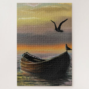 Puzzle de bateau de mer Sunset
