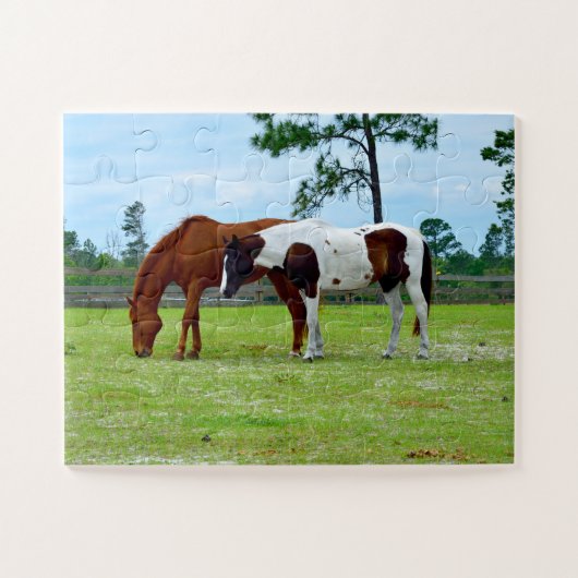 Puzzle De beaux chevaux dans un ranch (Horizontal)