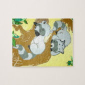 Puzzle de bébés ratons laveurs endormis (Horizontal)
