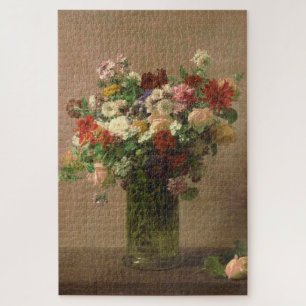 Puzzle De bouquet floral de beaux-arts toujours la vie