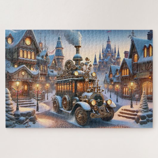 Puzzle de bus de Noël Steampunk (Horizontal)