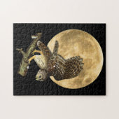 Puzzle de cadeau de Halloween de hibou barré et de (Horizontal)