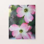 Puzzle de cadeau personnalisé par fleur rose de (Vertical)