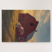 Puzzle de camionnette ancienne de grange rouge (Horizontal)