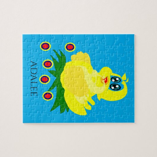 Puzzle de canard avec le nom de l'Enfant. (Horizontal)