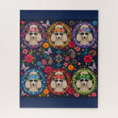 Puzzle de caniche floral boho (Vertical)