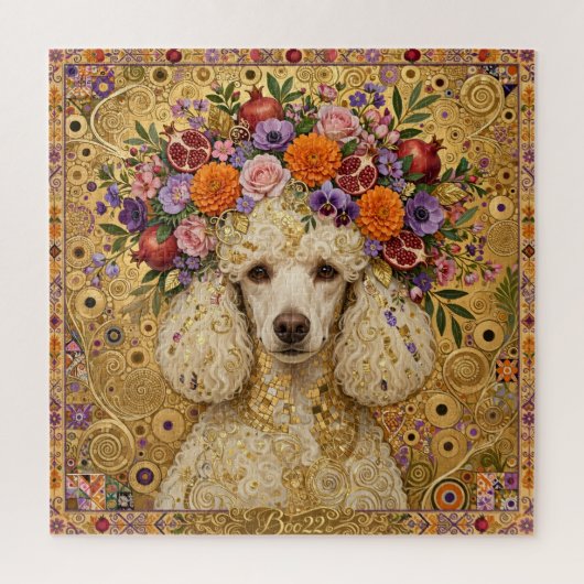 Puzzle de caniche floral boho (Vertical)
