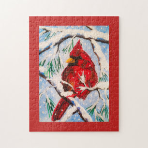 Puzzle de cardinal d'hiver