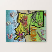 Puzzle de carte de bande dessinée de la Louisiane (Horizontal)
