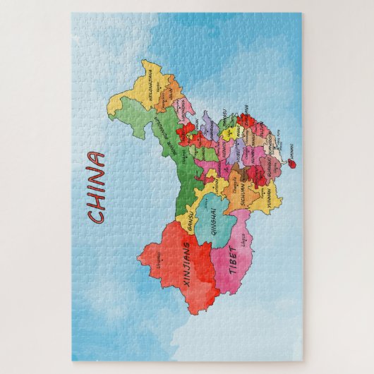 Puzzle de carte de Chine (Vertical)